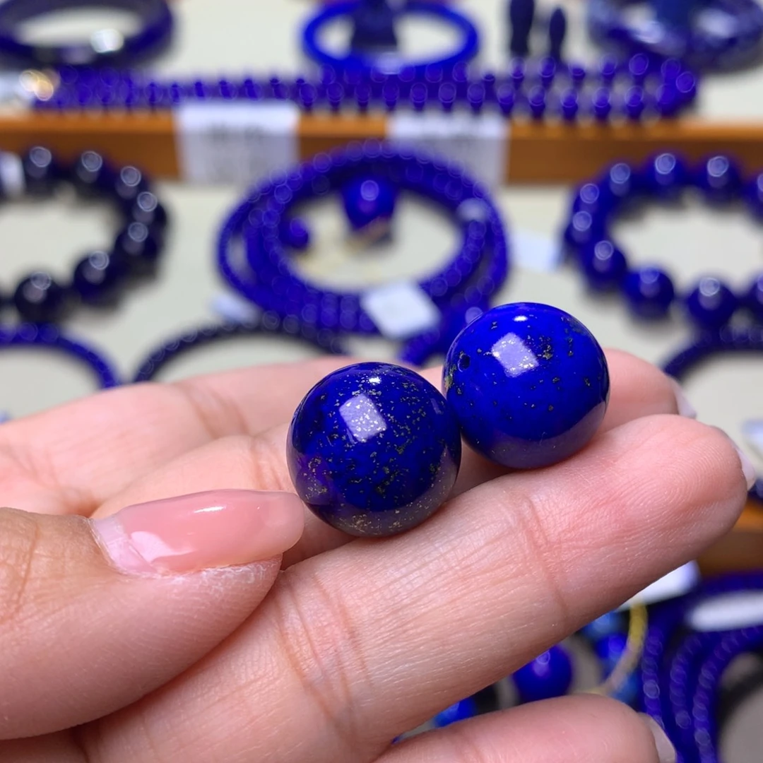 青金石单珠未镶嵌摩*帮15m