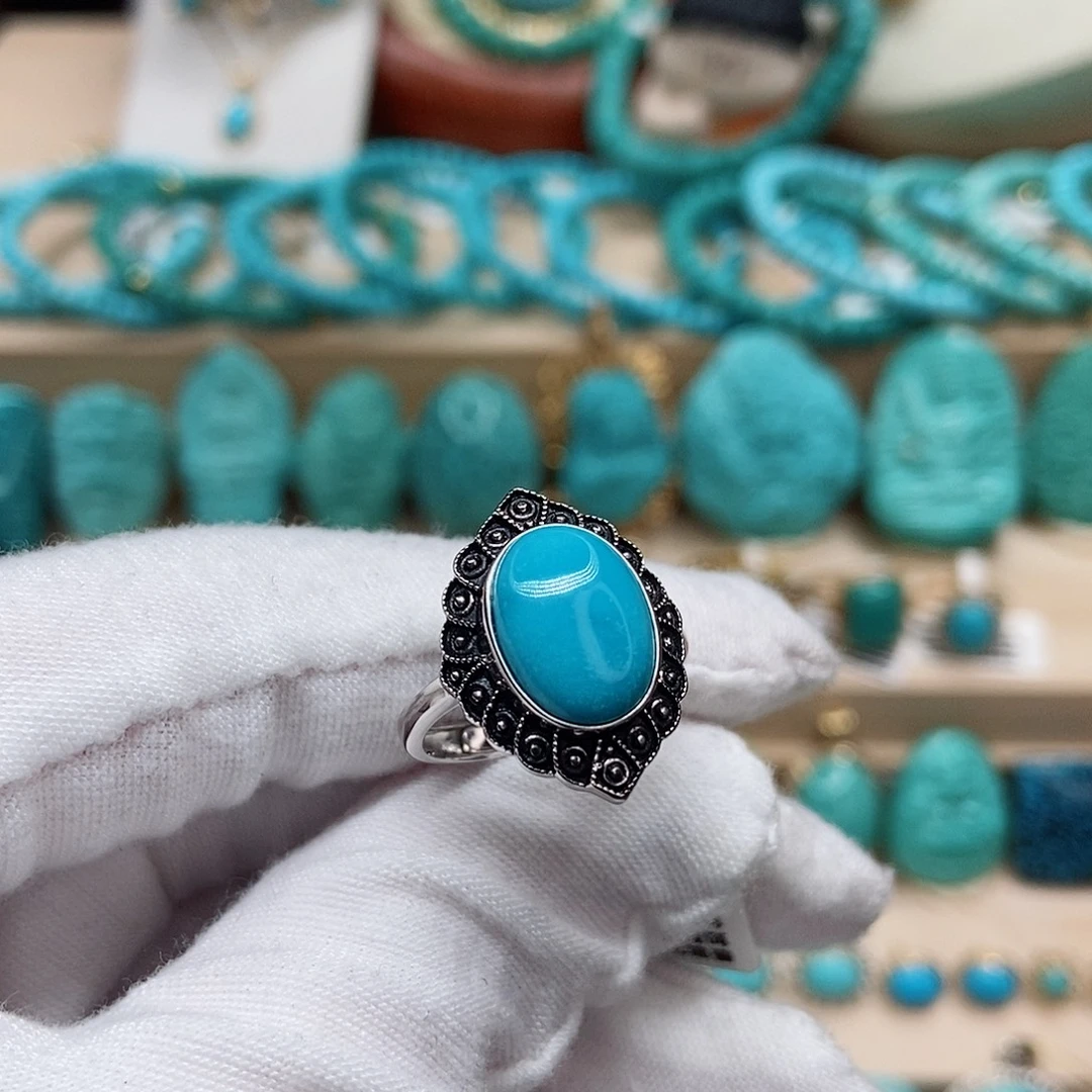 绿松石银S925镶嵌配饰