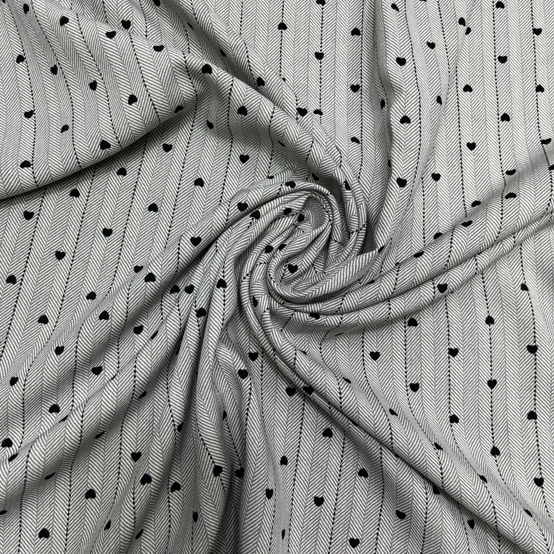 【绫绸】精梳棉绸—爱心条纹