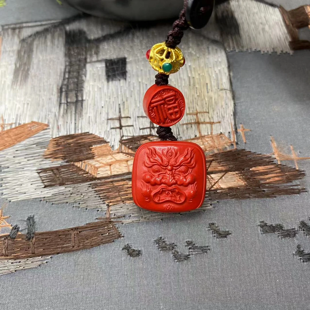 含辰砂工艺品高含量朱砂设计款生肖钥匙扣吊坠手机挂大礼包