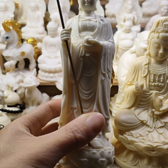 木菩提果站立地藏王摆件工艺品