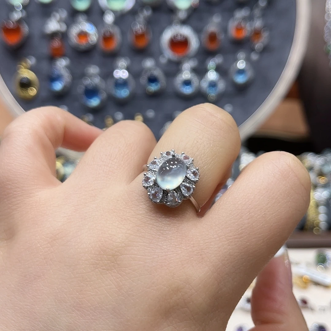 银S925镶嵌烟晶戒指