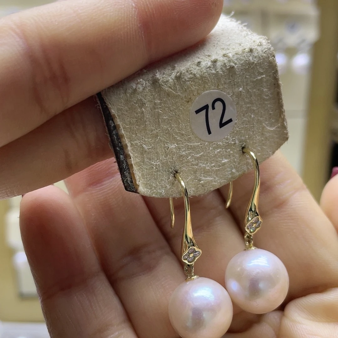 淡水珍珠耳饰银S925镶嵌