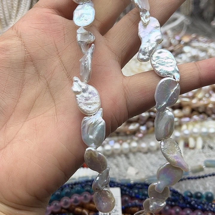 玛瑙/玉髓未镶嵌珠宝半成品一条巴洛克珍珠1