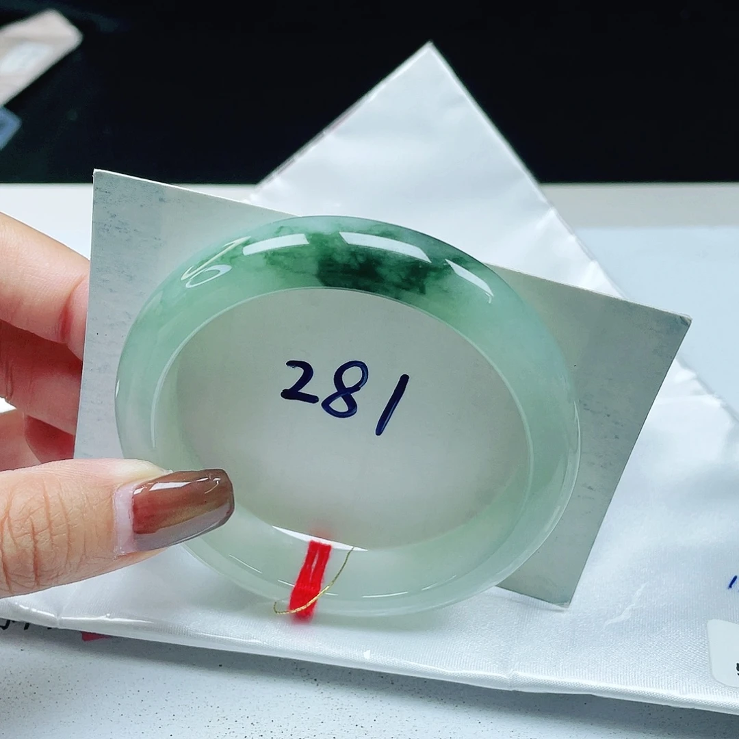 翡翠未镶嵌手镯 正圈57+