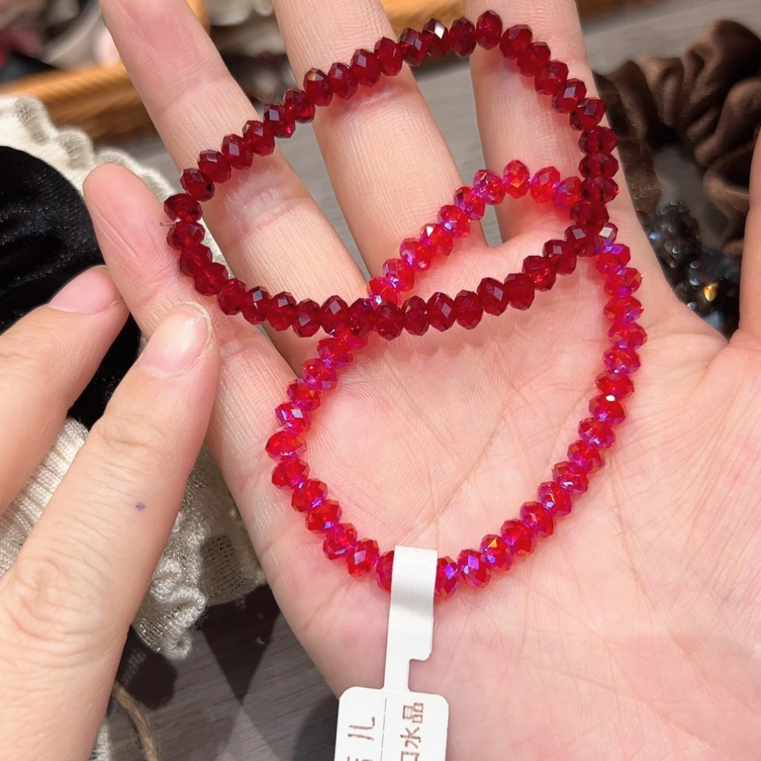 布艺非金属2串红手串