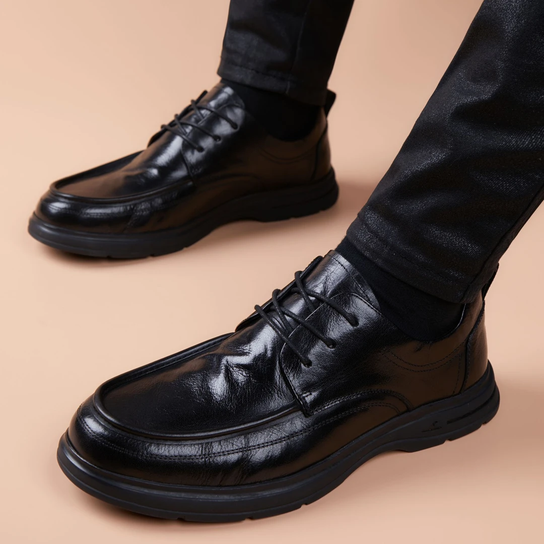 卡汐沐『精选』力荐！男鞋新款休闲风皮鞋轻便低帮软面软底时尚潮鞋