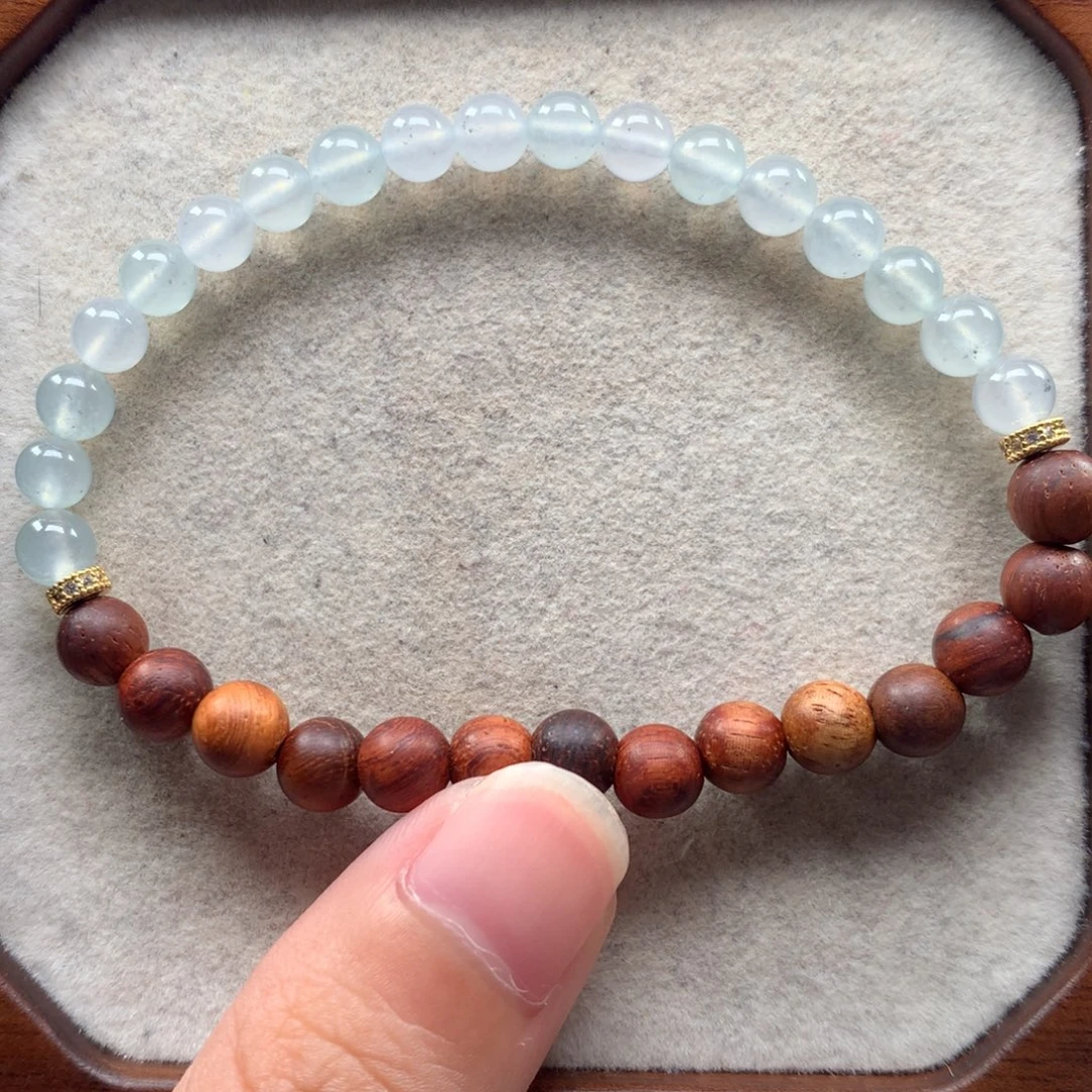 翡翠未镶嵌手链高冰5mm