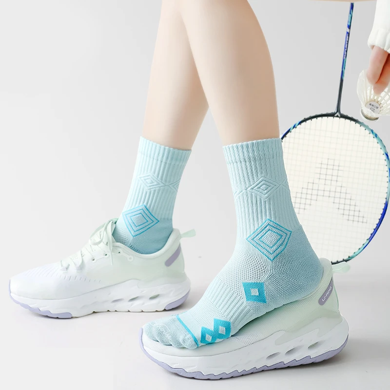 女中筒羽毛球袜专业毛巾底透气防滑多巴胺运动袜子跑步女袜夏季