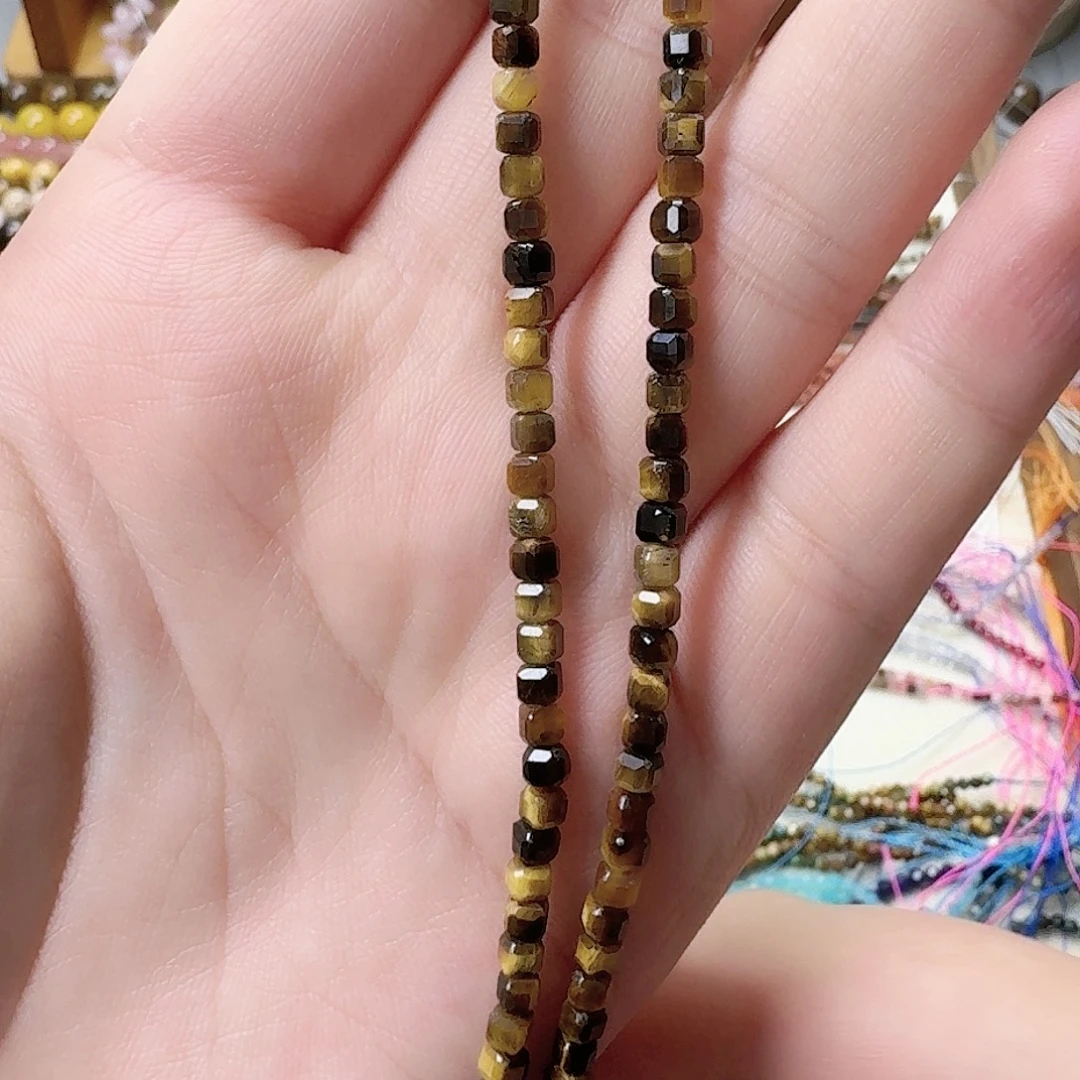 未镶嵌玛瑙/玉髓珠宝半成品卡3虎眼方切一条