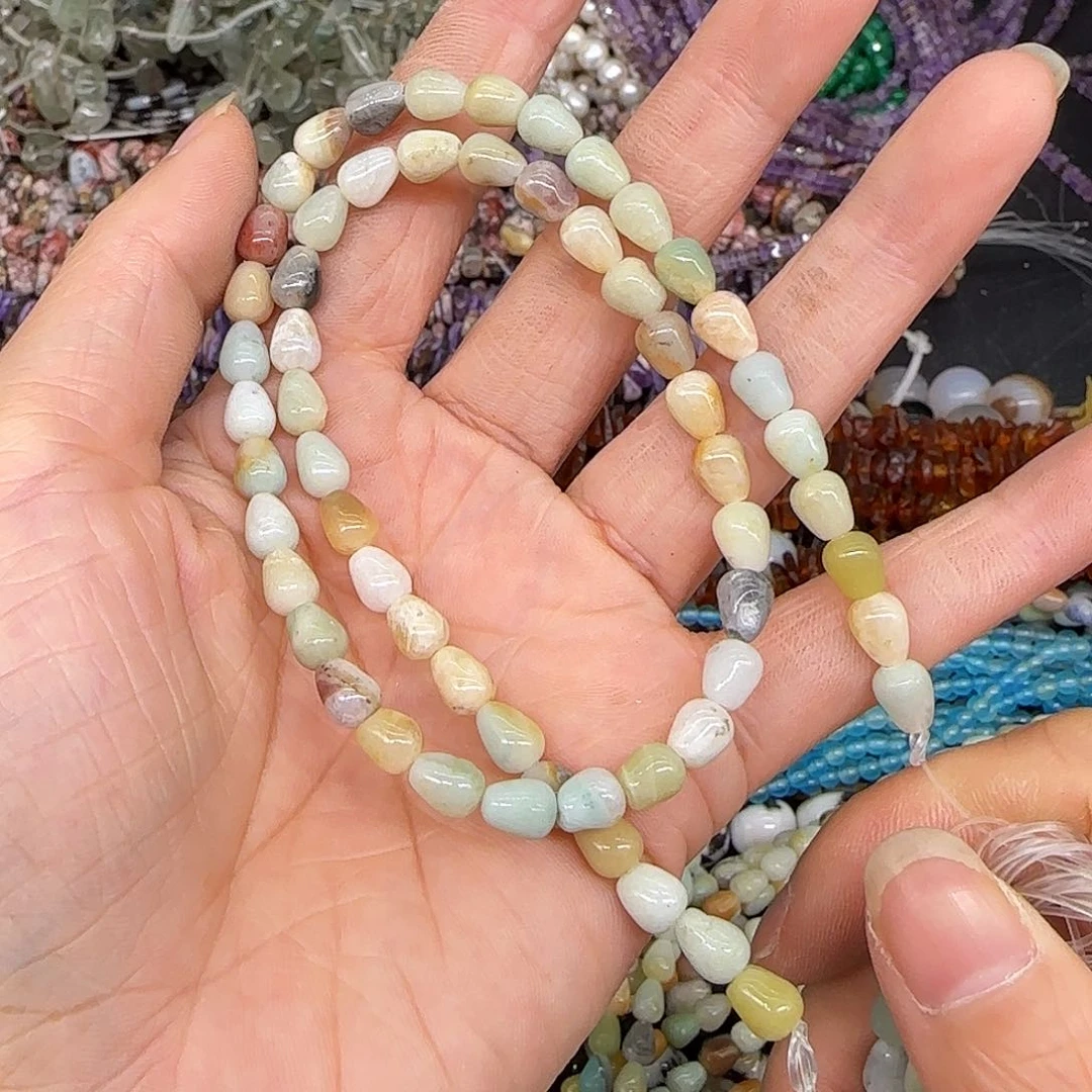 玛瑙/玉髓合金珠宝半成品亚马逊天河石5mm一条