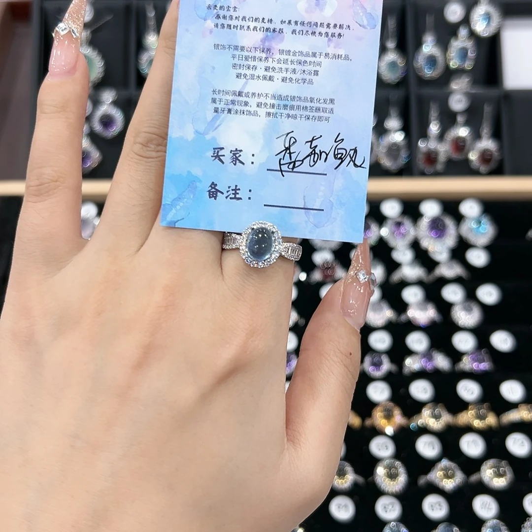 黄晶戒指银S925镶嵌戒指