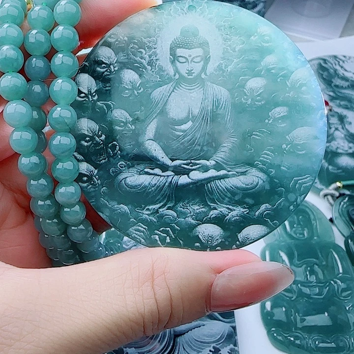 翡翠未镶嵌颈饰多样性发货天然的A货翡翠