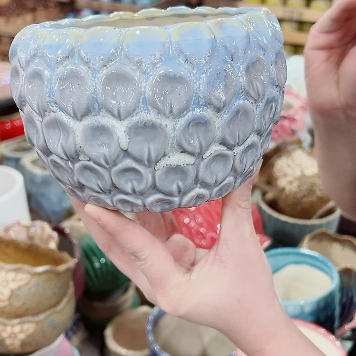 有孔，凑单福利满10元发货陶瓷多肉花盆！