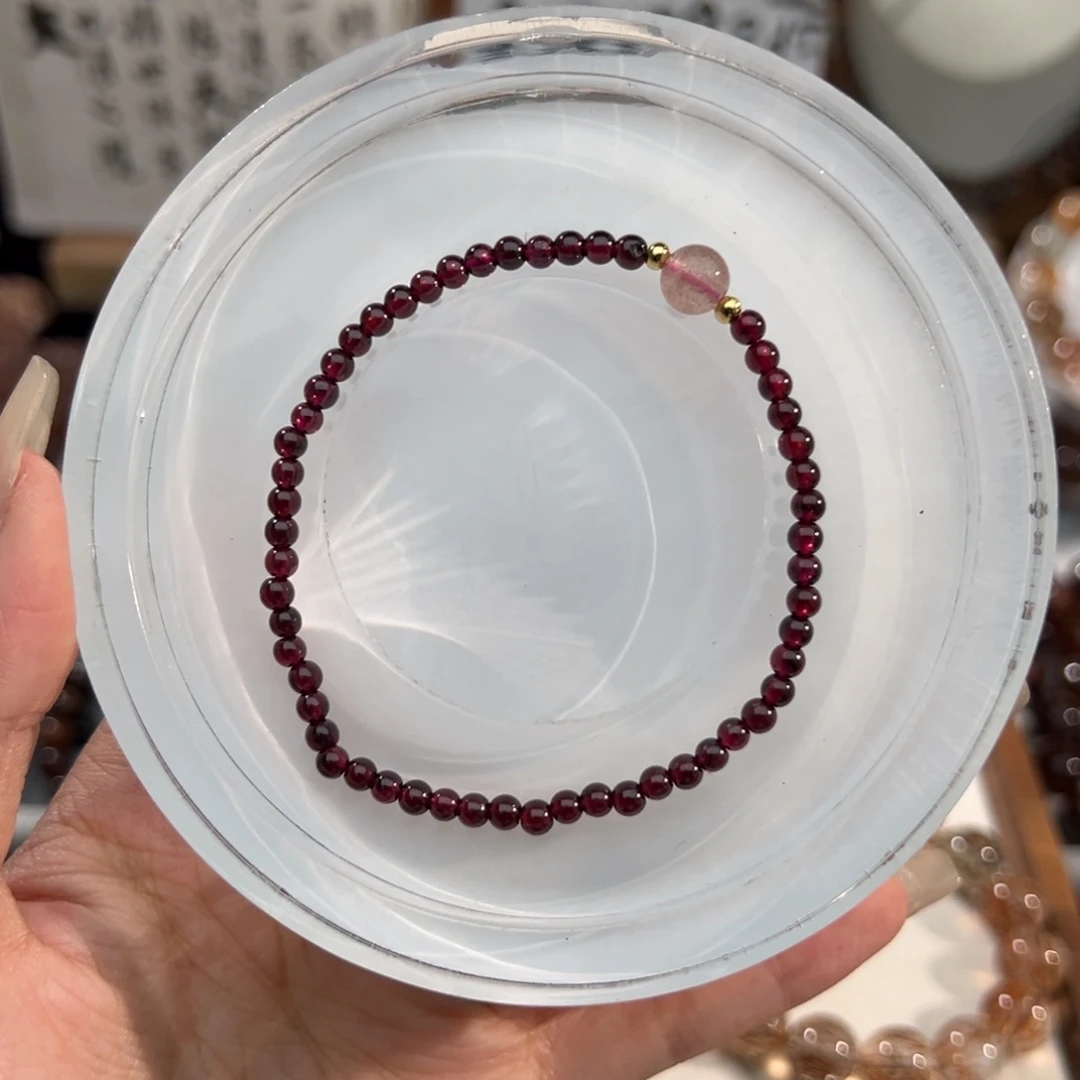 幸***福手链未镶嵌水晶石榴石