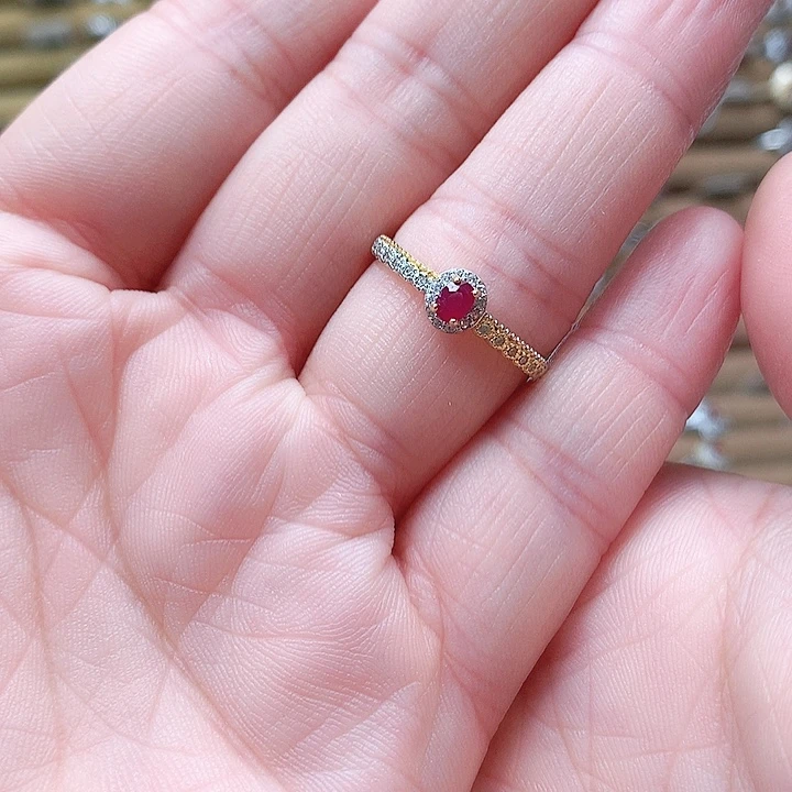 银S925镶嵌戒指红宝石