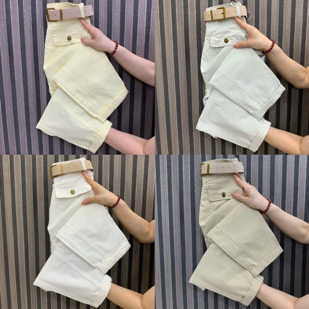 8871洋气时尚百搭显瘦水洗微垮裤