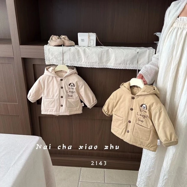加绒加厚款100棉袄棉服加厚冬装韩版童装连帽