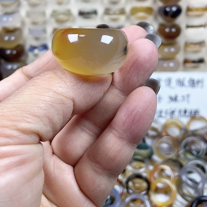 未镶嵌戒指玛瑙/玉髓不退不换