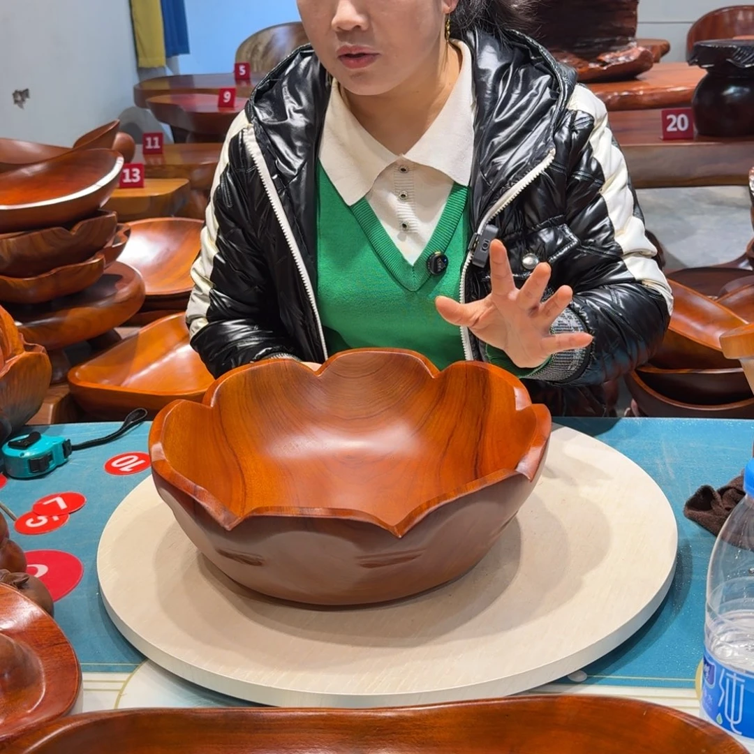 香樟木香樟实木花边果盘