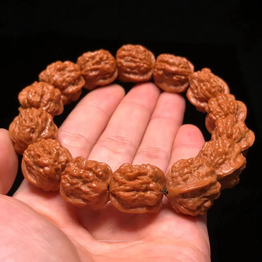 嵩山一代小金蟾蛤蟆头手串异型金蟾蛤蟆头小核桃手串文玩核桃手持