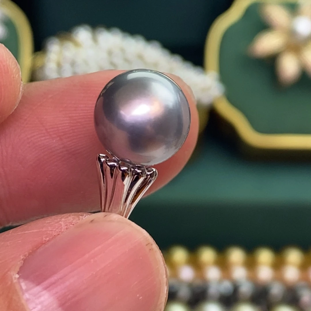 银S925镶嵌戒指海水珍珠