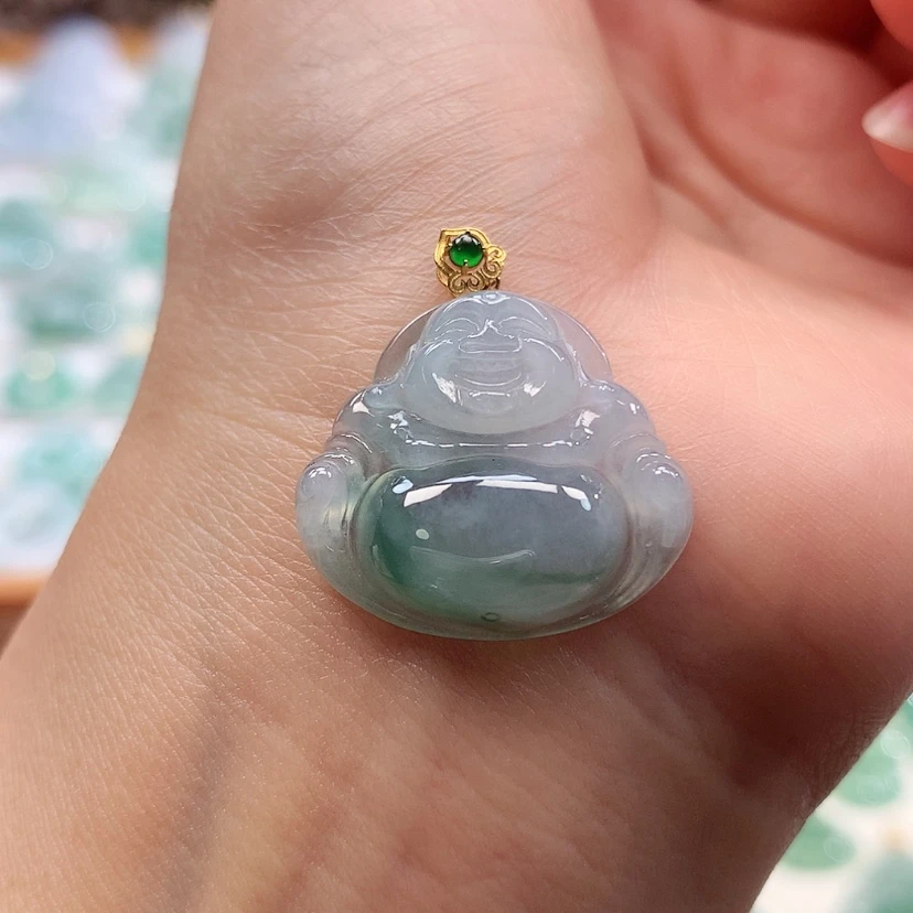 【闪购商品】翡翠18K金镶嵌吊坠(赠链)