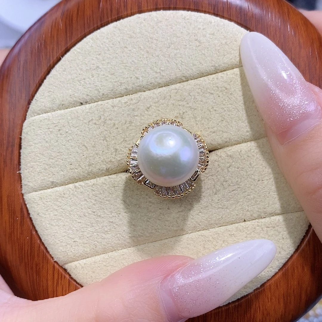 合金戒指淡水珍珠F