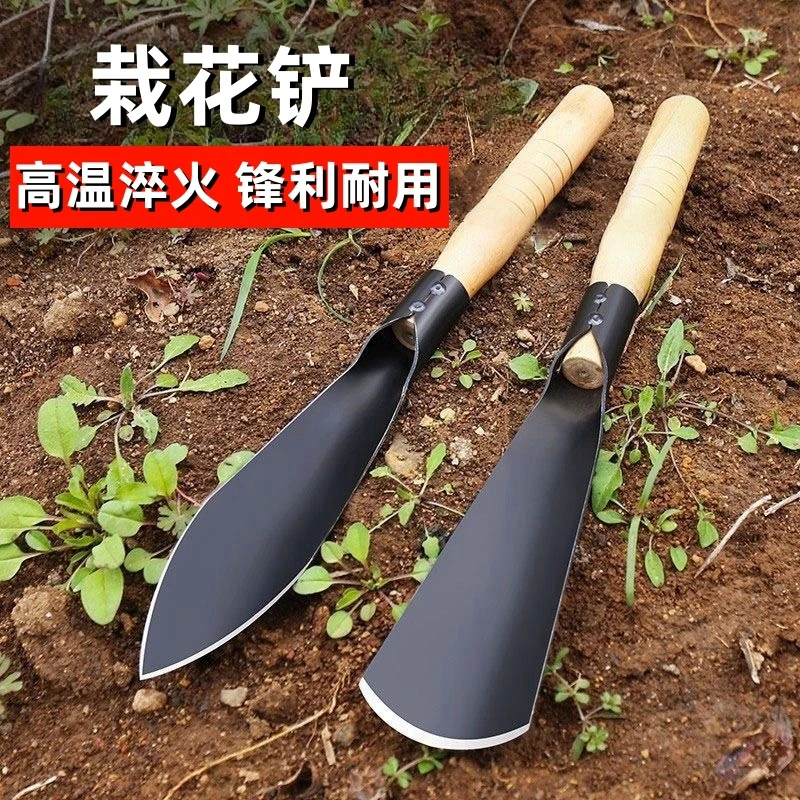 挖土铁铲花卉小铲子挖野菜锰钢铁锨种菜养花种菜神器工具除草种花