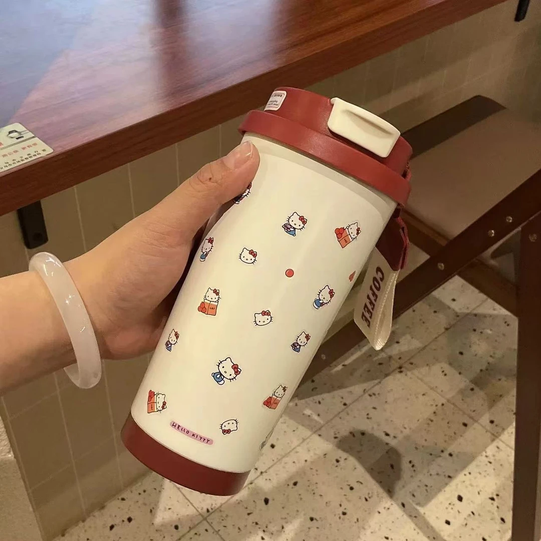 Z07 KT猫保温杯酒红色送kitty贴纸500ml