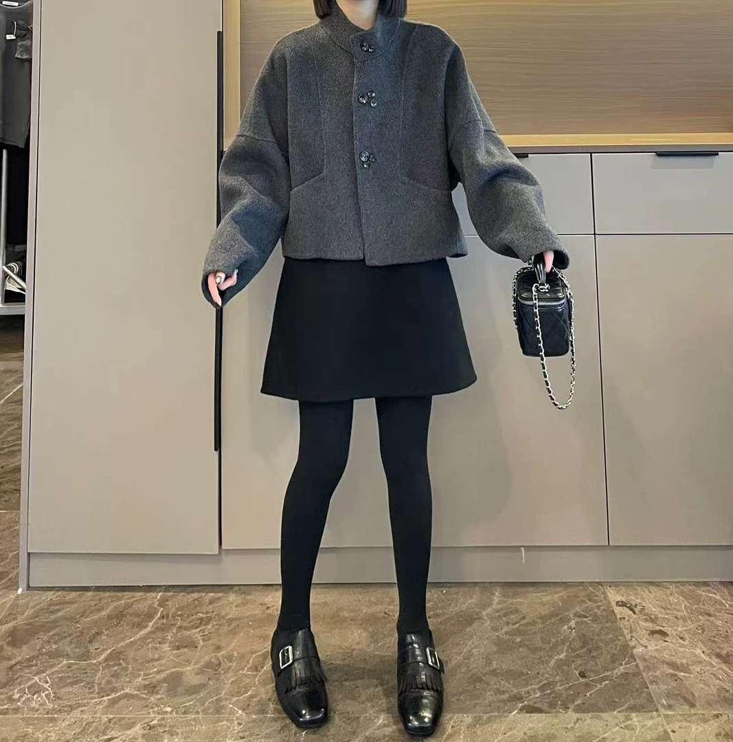 米可/MK-2960LJ【立领廓形中短款呢子外套】时尚秋季新款呢子外套