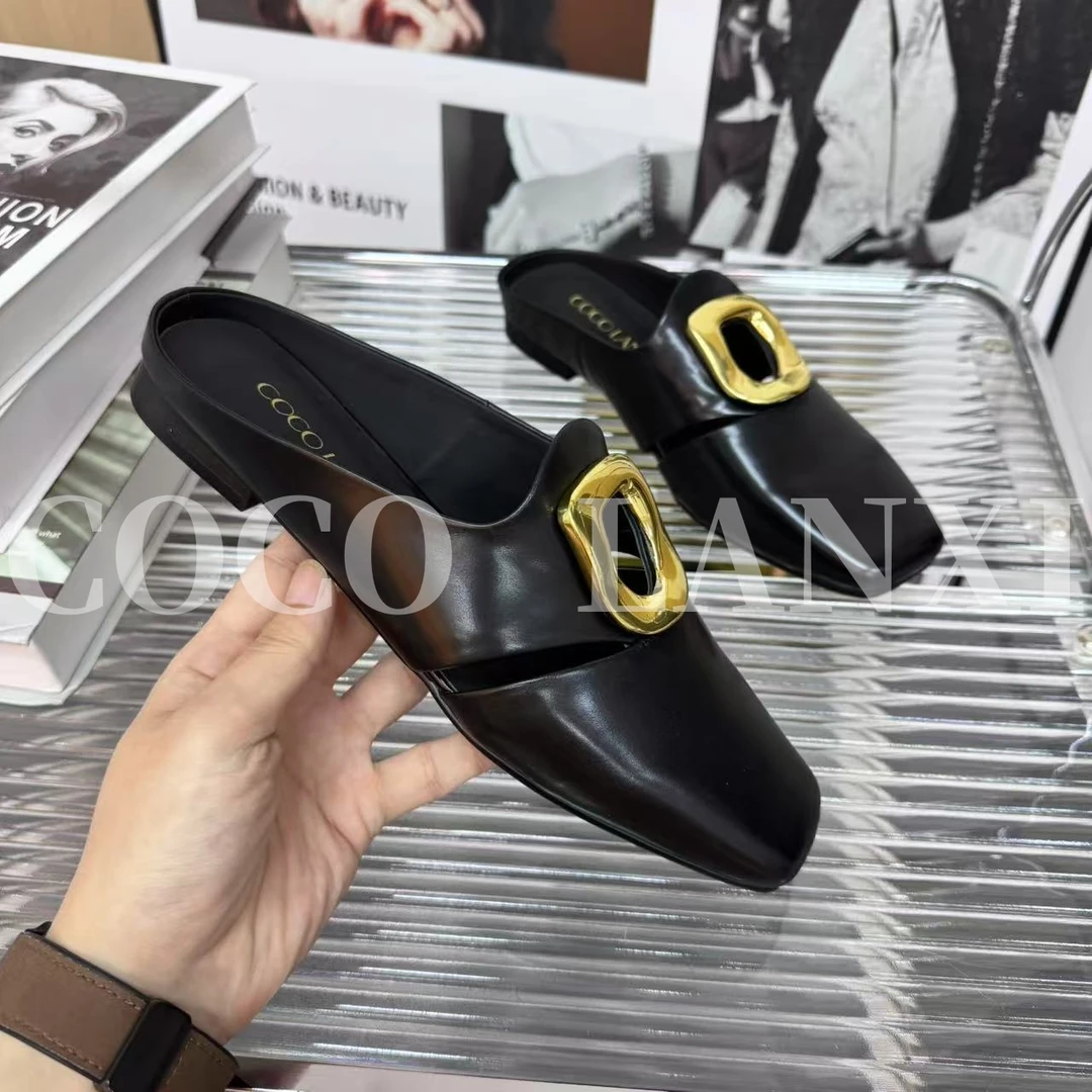 【若家】时尚休闲包头拖链圆头百搭舒适气质拖鞋 25TX276LX