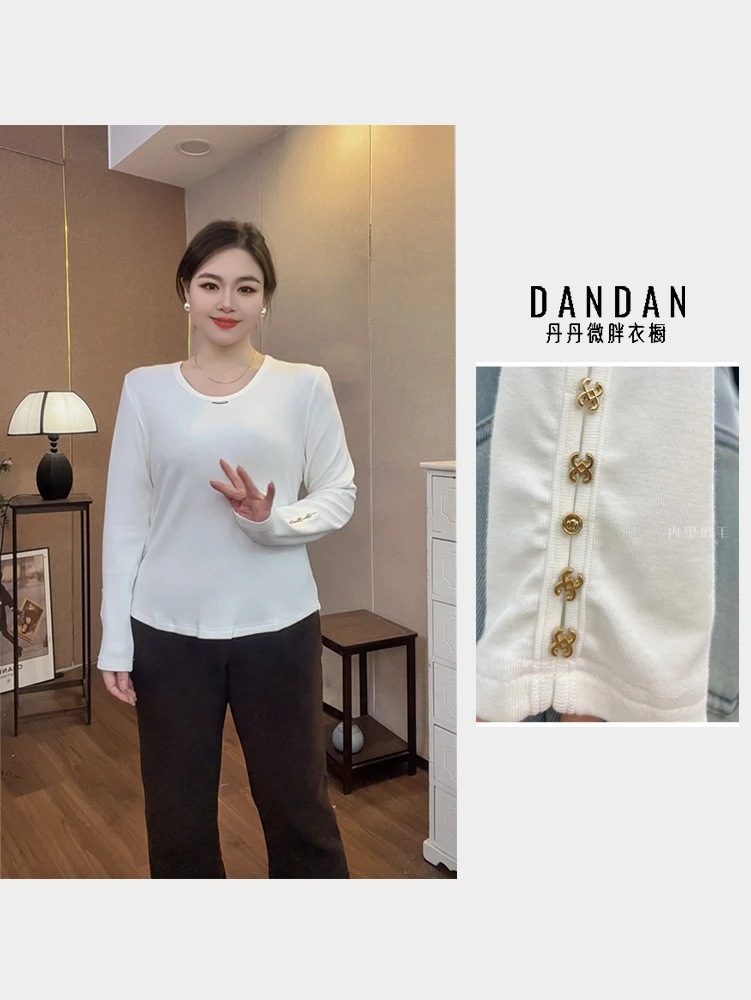 2024新款秋冬圆领软糯纯色修身百搭显瘦弹力加绒打底衫