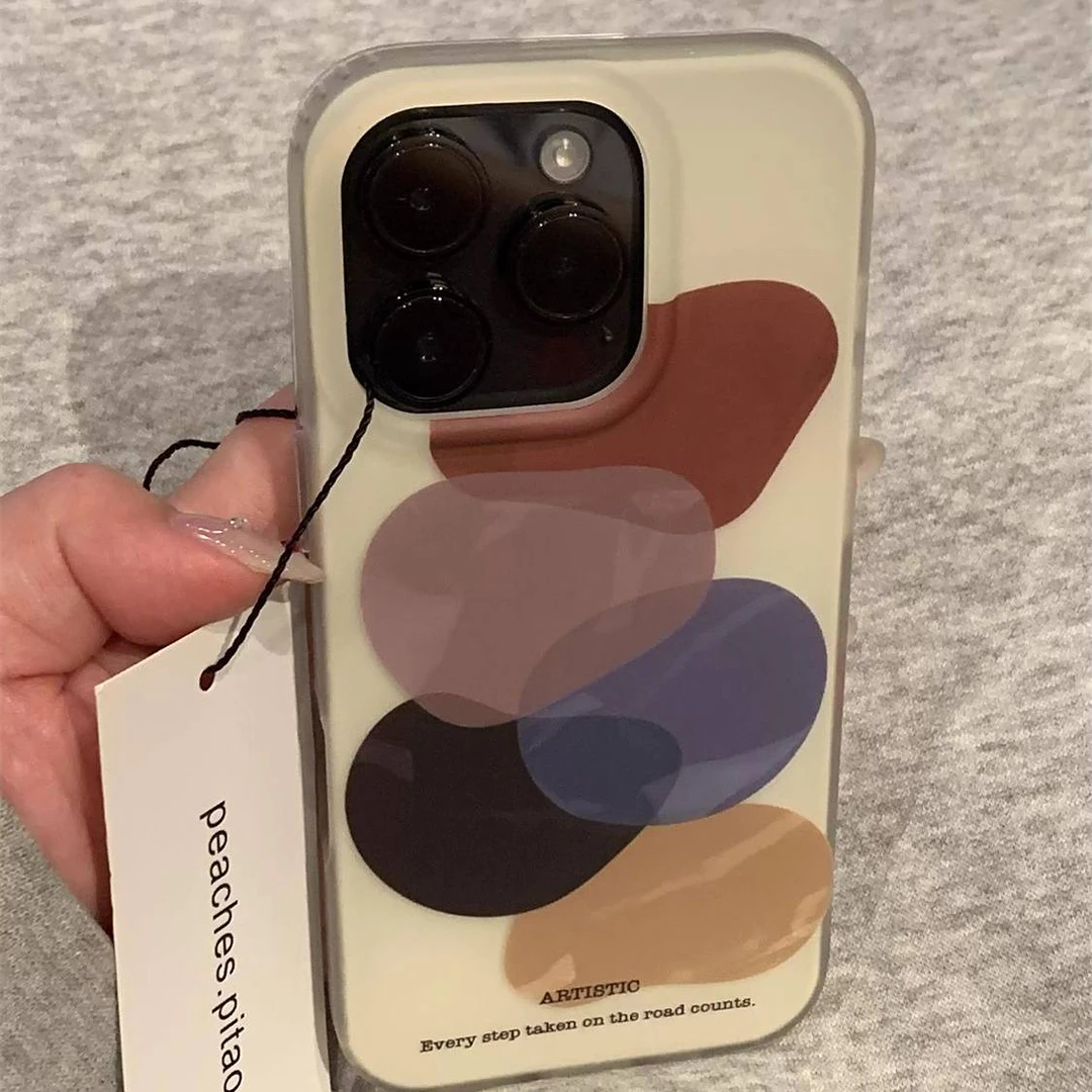 ins风韩系几何图案适用14/13/1215手机壳iphone16promax硅胶防摔