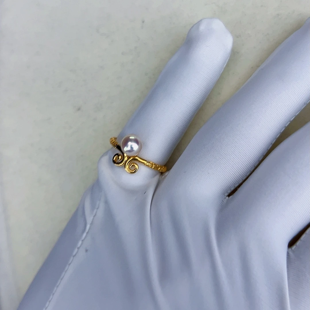 海水珍珠海水akoya设计款戒指6-7mm银S925镶嵌