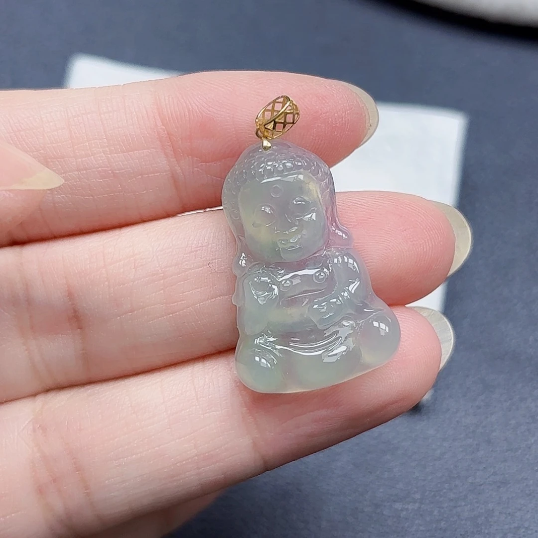 翡翠颈饰18K金镶嵌吊坠