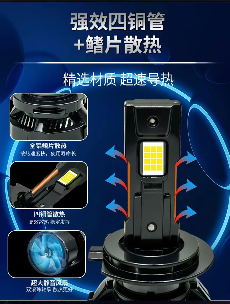 【四号链接】400瓦激光LED车灯 超亮款！车型通用无损升级(一对价格）