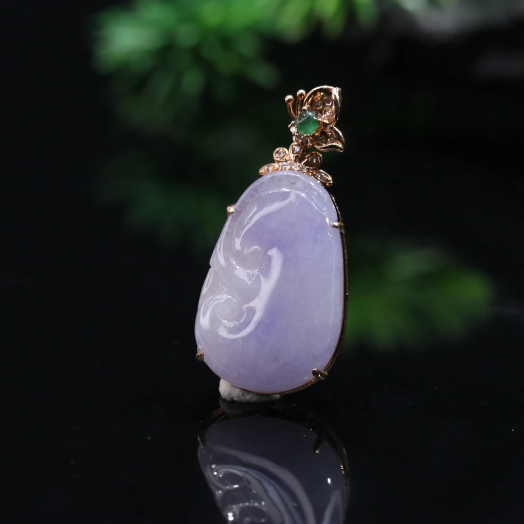 15天然缅甸翡翠A货18k紫如意/600041/北京中保拍卖