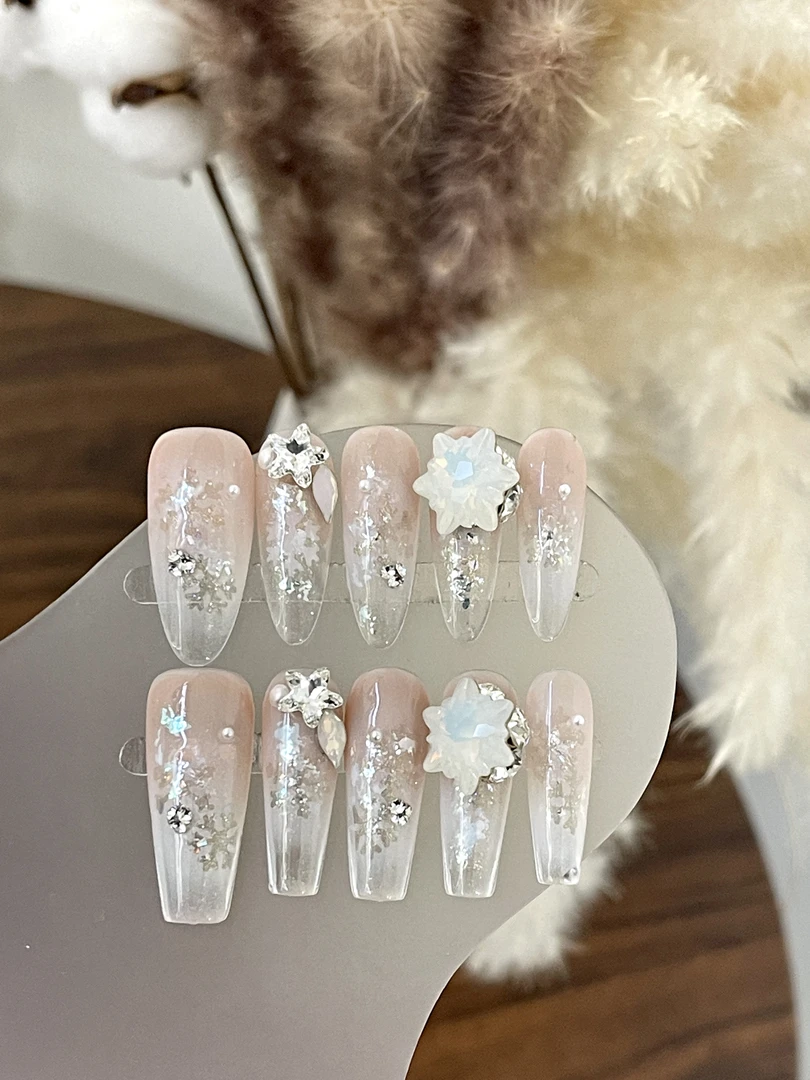 【初雪】施华洛华子高级可拆卸式穿戴甲