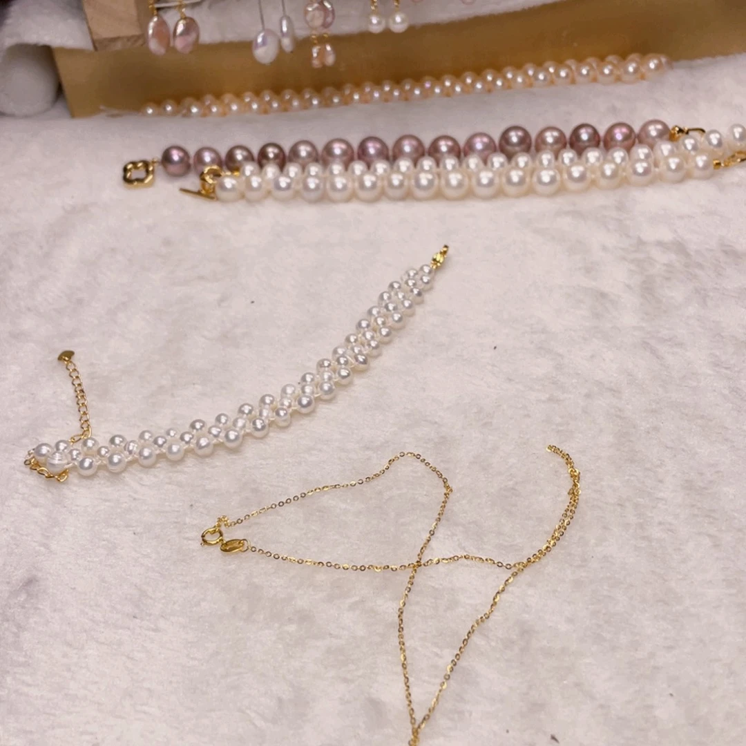 银S925镶嵌淡水珍珠珍珠首饰