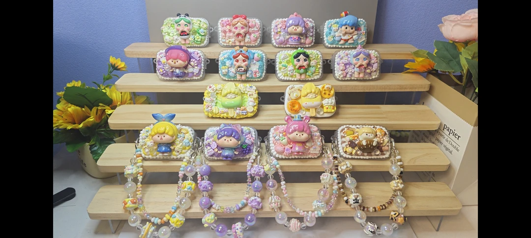 【手机背夹】手工diy奶油胶可爱少女风透明个性创意