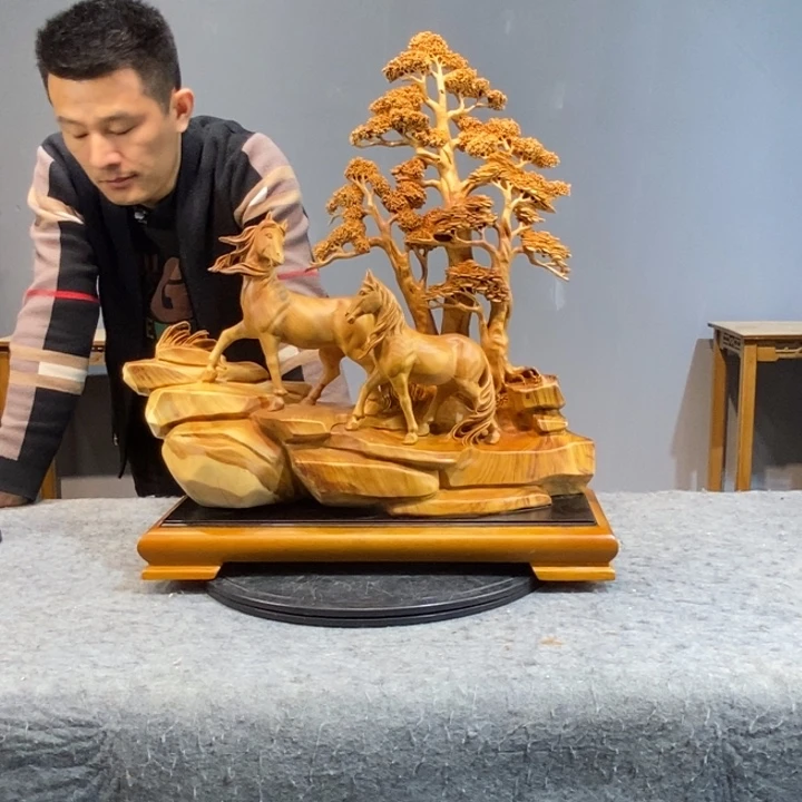 柏木木雕工艺品摆件
