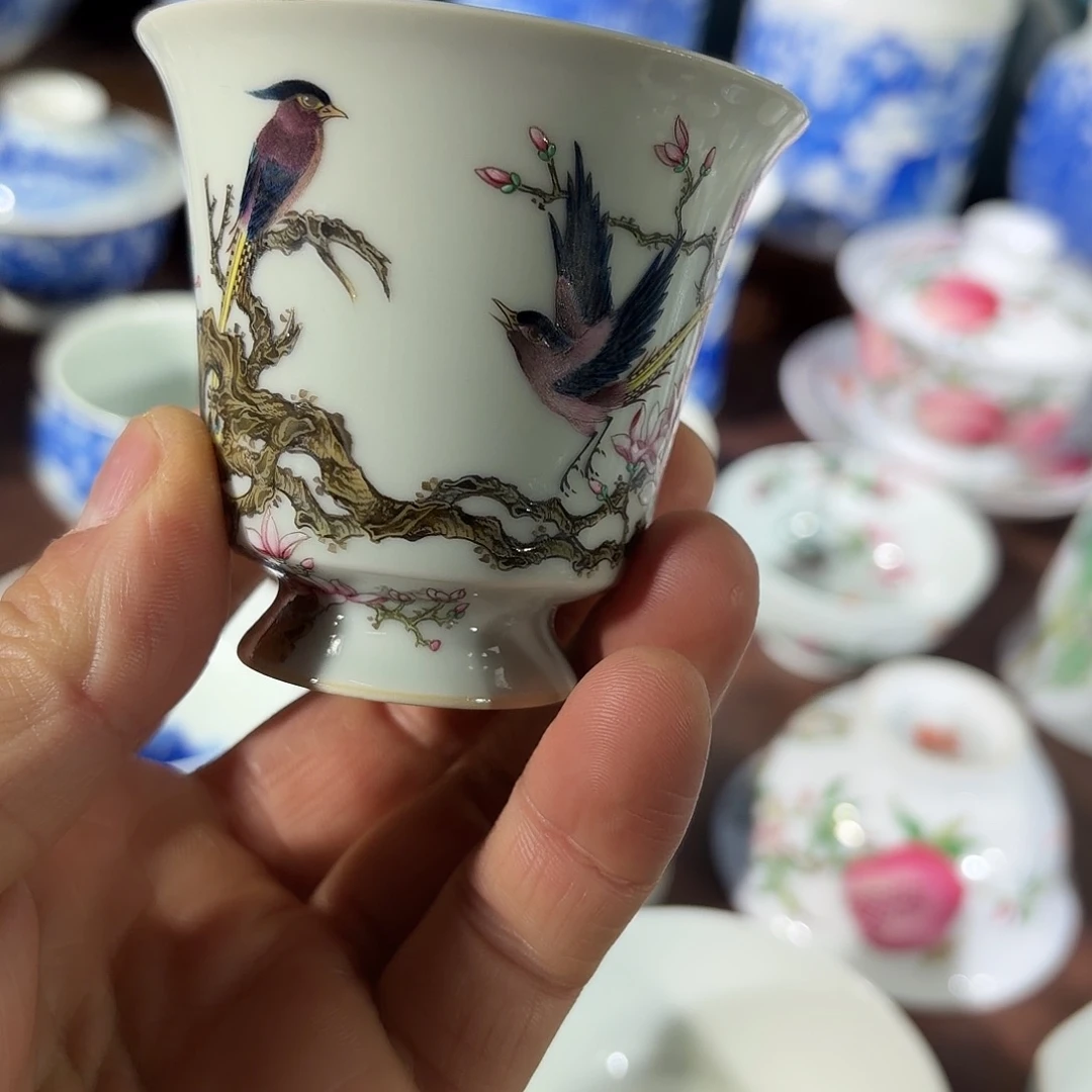 陶杯子手工手绘的陶瓷杯