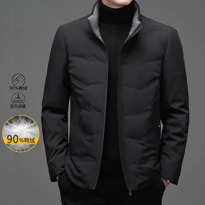 Louis Fordea/路易弗狄轻奢立领男士羽绒服冬季短款防寒保暖外套