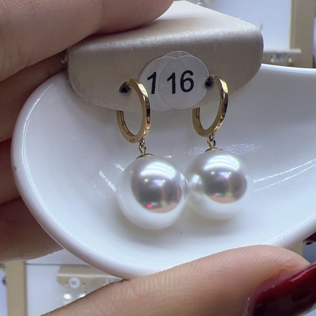 淡水珍珠耳饰18K金镶嵌