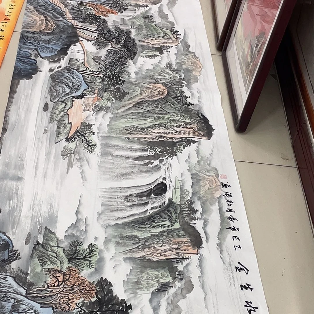 国画纯手绘的山水花鸟