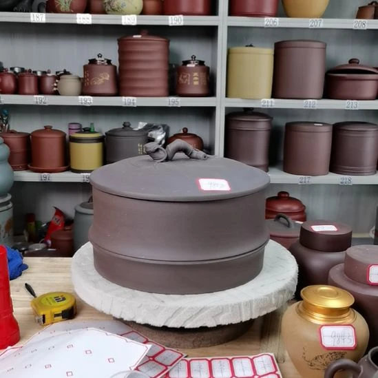 紫砂茶叶罐正品四饼竹节款9812