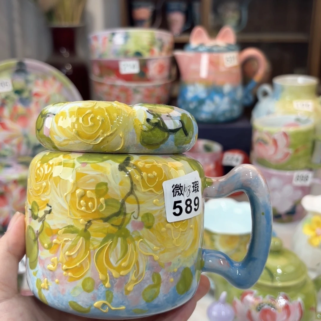 景德镇手绘高温釉下彩陶瓷茶具