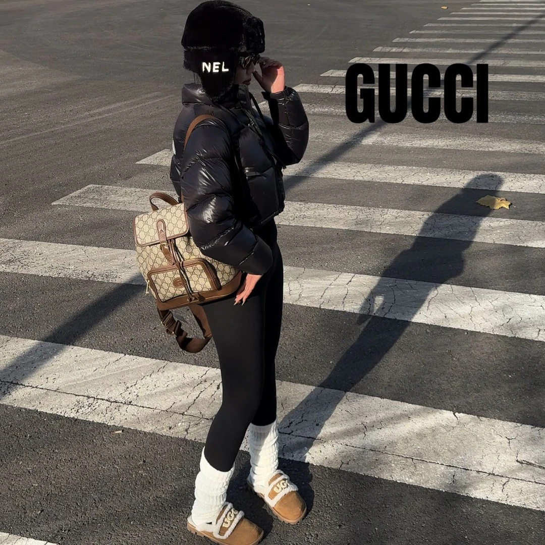 修复品619620/GUCCI/古驰老花双肩包