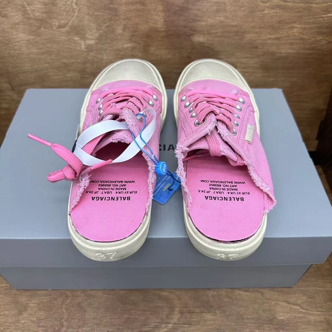 未使用 Balenciaga/巴黎世家 【白菜专属】粉色巴黎牛仔半拖